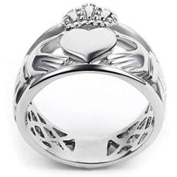 Gungneer Stainless Steel Irish Claddagh Ring Friend Love Wedding Celtic Jewelry Accessories Men Women