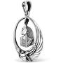 WithLoveSilver 925 Sterling Silver Ancient Egyptian Scarab Goddess with Ankh Bale Pendant