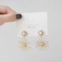 Temperament Zircon Sun Moon Stars Asymmetric Drop Dangle Earrings for Women Jewelry Fashion Metal Sunflower Inlaid Pearl Stud Earrings