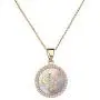 Moiom Teen Girls Jewelry,14k Gold Plated Round Disc Double Side Adjustable Bling Alphabet Pendant Necklace,Pave Cubic Zirconia Disc A to Z Alphabet,Meaningful Cute Necklace for Teen Girls