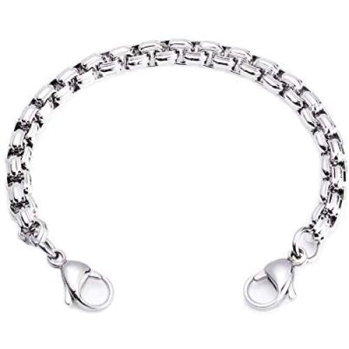 linnalove-Stainless Steel Rolo Chain lnterchangeable Medical Alert Bracelets - (Just Chain)