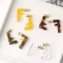 Fruitful Jewelry FF Acrylic Earrings for Women,Resin Geometric Dangle Mottled Hoop Fashion Earrings for Women, Hypoallergenic for Sensitive Ears
