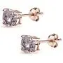 Rose Gold Flashed Sterling Silver 6mm Round Solitaire Stud Earrings Made with Swarovski Crystals Rose Gold Flashed Sterling Silver 6mm Round Solitaire Stud Earrings Made with Swarovski Crystals