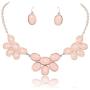 Firstmeet Shiny Contrast Color bib Necklace with Earrings