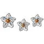 Sterling Silver Amber Cristal Flower Jewelry Set Earrings and Pendant Sterling Silver Amber Cristal Flower Jewelry Set Earrings and Pendant