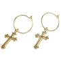 Cross Earrings 14K Gold Plated Dangle Vintage Hoop Mothers Day Special Gifts Cross Earrings for Women Girls