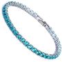 gemstoneworld 7.5inches Tennis Bracelet for Women, 4mm Round Cut Cubic Zirconia CZ White Gold Plated Chain Jewelry for Birthday Party Wedding Engagement Xmas Gift