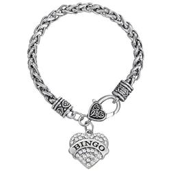 Lemegeton Antique Silver Heart Bracelet Character Engraved Pendant Wheat Chain for Women Girls Gift Jewelry