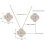 UDORA Clover Necklace Earrings Bracelet Jewelry Set Fashion Gifts for Bridesmaid Women Girls