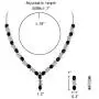 EleQueen Womens Silver-Tone Cubic Zirconia Oval Shape Leaf Necklace Earrings Set for Brides and Weddings