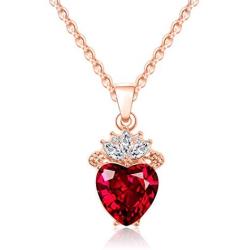 Botrinal Evie Red Heart Necklace Descendants Costume Queen of Hearts Princess Halloween Jewelry for Girls Valentines Gift