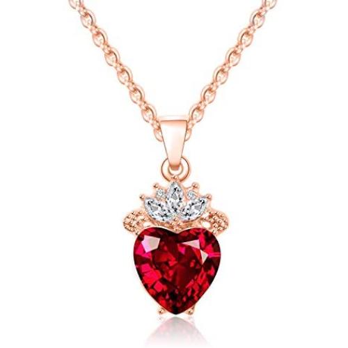 Botrinal Evie Red Heart Necklace Descendants Costume Queen of Hearts Princess Halloween Jewelry for Girls Valentines Gift