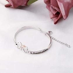 AKTAP True Beauty is Found Within Infinity Rose Bracelet The Beauty and The Beast Inspired Red Flower Princess Gifts for Her