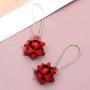 ELEARD Christmas Bow Earrings for Women Girls Gold Red Green Gift Bow Drop Earrings Xmas Present Bow Dangle Earring Holiday Party Jewelry Set