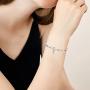 AOBOCO Sterling Silver Moon & Star Bangle Bracelet Embellished with Crystals from Austria, Fine Anniversary Birthday Jewelry Gifts for Women