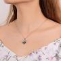 ACJNA 925 Sterling Silver Panda Bear Necklace Bamboo Heart Pendant Engraved I Love You Forever Women Jewelry