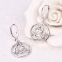 YL Celtic Knot Earrings 925 Sterling Silver Created Amethyst/Aquamarine/Ruby/Emerald/Cubic Zirconia Trinity Leverback Earrings Love Knot Dangle Drop Jewelry