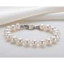 Pearl Bracelets Freshwater Cultured White Pearl Bracelet for Women Sterling Silver Infinity Clasp Pearl Jewelry Gift for Girls Daughter Bridesmaid 7.1 Inches 6-7mm/7-8mm/8-9mm/9-10mm/10-11mm
