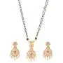 TARINIKA Mandin Gold-Plated Necklace and Earrings Set with Black Beads - Center Red TARINIKA Mandin Gold-Plated Necklace and Earrings Set with Black Beads - Center Red