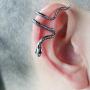 HONGTU Snake Earring Cuff Wraps Ear Clips No Piercing Women Girls Viper Fake Cheater Cartilage Helix Jewelry