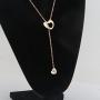 ENSIANTH Rose Gold Zodiac Signs Heart Necklace Stainless Steel Lariat Y Necklace Best Birthday Gift