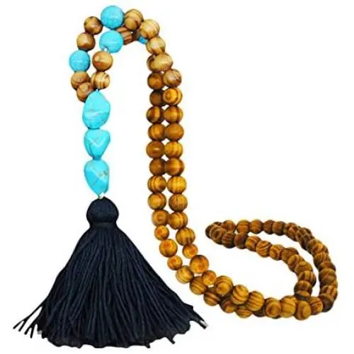 MJartoria Tassel Long Necklaces for Women Chain Necklace Handmade Turquoise Wood Beaded Necklace for Women Fashion Jewelry MJartoria Tassel Long Necklaces for Women Chain Necklace Handmade Turquoise Wood Beaded Necklace for Women Fashion Jewelry