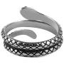 HZMAN Gothic Snake Shape Ring Jewelry Fashion Animal Snake Red CZ Eye Personality Stainless Steel Ring Size 6-12