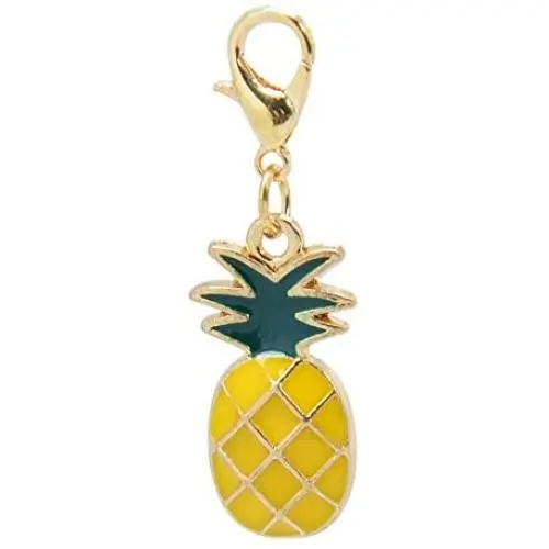 Paialco Cute Enamel Pineapple Fruit Clasp Charms for Keychain Bracelet Paialco Cute Enamel Pineapple Fruit Clasp Charms for Keychain Bracelet