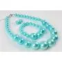 Shineland Simple Large Big Simulated Pearl Statement Necklace Bracelet and Earrings Jewelry Set (Teal) Shineland Simple Large Big Simulated Pearl Statement Necklace Bracelet and Earrings Jewelry Set (Teal)