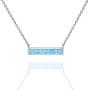 PAVOI 14K Gold Plated Thin Bar Green/White Created Opal Necklace Pendant 16-18''