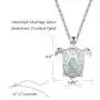 FANCIME October Birthstone 925 Sterling Silver Sea Turtle Necklace/Stud Earrings Created Blue/White Fire Opal Pendant Fine Jewelry for Women FANCIME October Birthstone 925 Sterling Silver Sea Turtle Necklace/Stud Earrings Created Blue/White Fire Opal Pendant Fine Jewelry for Women