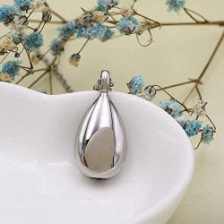 Engraved Teardrop Urn Necklace for Ashes Simple Cremation Keepsakes Memorial Cremation Jewelry for Loved One