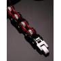Stainless Steel Motorcycle Bike Biker Link Chain Crystal Rhinestones Bracelets for Women Men
