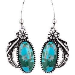 Givihoka Turquoise Dangle Earrings for Women – Big Blue Boho Vintage Statement Turquoise Earrings, Large Bohemian Retro Drop Turquoise Earrings