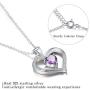 ✦Gifts for Mothers Day✦ Forever Love Heart Necklace Jewelry 18K White Gold/ Rose Gold Plated 925 Sterling Silver Birthstone Pendant Necklace with 5A Cubic Zirconia Birthday Gifts for Women and Girls