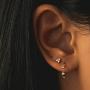 Sterling Silver Stud Earrings for Women Men, 3 Pairs Flower Cubic Zirconia Stud Earrings Set | Small Cartilage CZ Hypoallergenic Tragus Piercing Earrings for Girls Teens 3mm 4mm 5mm