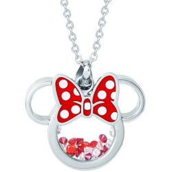 Disney Mickey or Minnie Mouse Stainless Steel Shaker Necklace, Official License