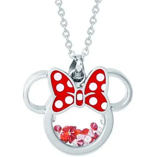 Disney Mickey or Minnie Mouse Stainless Steel Shaker Necklace, Official License Disney Mickey or Minnie Mouse Stainless Steel Shaker Necklace, Official License