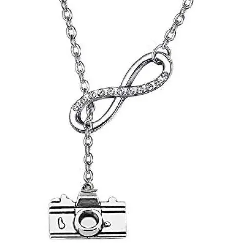 FUSTMW Photographer Gift Camera Infinity Love Charm Y Necklace Travel Jewelry Photography Gifts FUSTMW Photographer Gift Camera Infinity Love Charm Y Necklace Travel Jewelry Photography Gifts