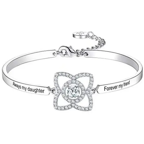 Aihitero Mother’s Day Bracelet Gifts, Always My Daughter Forever My Friend Love Heart Bangle, Women Girls Rose Gold Jewelry, Birthday Anniversary Wedding Christmas Present from Parents Dad Father Mom Aihitero Mother’s Day Bracelet Gifts, Always My Daughter Forever My Friend Love Heart Bangle, Women Girls Rose Gold Jewelry, Birthday Anniversary Wedding Christmas Present from Parents Dad Father Mom