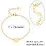 PEARLADA 18K Gold Chain Link Bracelet Minimalist Heart Charm Bracelet Fashion Pearl Beaded Bar Bracelet Handmade Adjustable Jewelry for Women