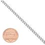 Miabella 925 Sterling Silver Figaro, Beaded Singapore, Sparkle, Cuban Link Chain, Adjustable Sterling Silver Necklace for Women 13 + 2, 15 + 2 Inch Made in Italy
