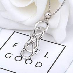 APOTIE Celtic Infinity Necklace for Women - 925 Sterling Silver CZ Infinite Pendant Eternal Jewelry Gifts for Girlfriend Wife