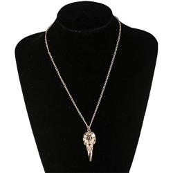 Aineecy Raven Bird Skull Necklace Punk Gothic Eagle Skeleton Skull Pendant Necklace for Men Women Halloween Christmas Jewelry Gifts