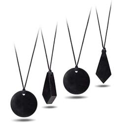 Shungite Pendant Necklace Set, Gift Set of Trendy Shungite Jewelry | Authentic Karelian Shungite Crystals