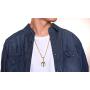 XUANPAI Stainless Steel Mens Punk Trident Neptune Pendant Necklace Statement Necklace Gifts for Him Hip Hop Jewelry