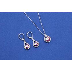 GoSparkling Swarovski Earring and Necklace Set – Pendant & Earrings with Swarovski Crystals – Teardrop Jewelry Set – with Swarovski Crystals – Elegant & Tasteful Set – Wonderful Gift Idea