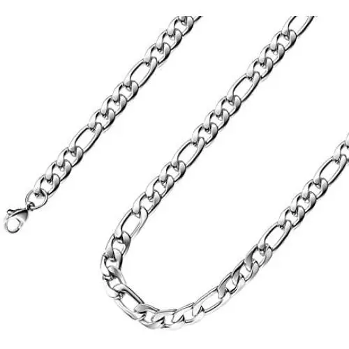 16 Inches To 30 Inches Figaro Chain Necklace 4MM To 8.5MM Stainless Steel Figaro Link Chain for Men Women 16 Inches To 30 Inches Figaro Chain Necklace 4MM To 8.5MM Stainless Steel Figaro Link Chain for Men Women