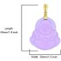 Laughing Buddha Purple Jade Pendant Necklace Rope Chain Genuine Certified Grade A Jadeite Jade Hand Crafted, Religious Green Jade Necklace, 14k Gold Finish Laughing Jade Buddha Necklace, Purple Jade Medallion, Mens Jewelry