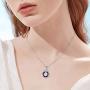 TOUPOP Gifts for Mom 925 Sterling Silver Circle Volcano Crystal Necklace for Women Fake Magnifying Class Pendant Necklace Celtic Jewelry Gifts for Women Girls Mom Grandma Mothers Day Birthday